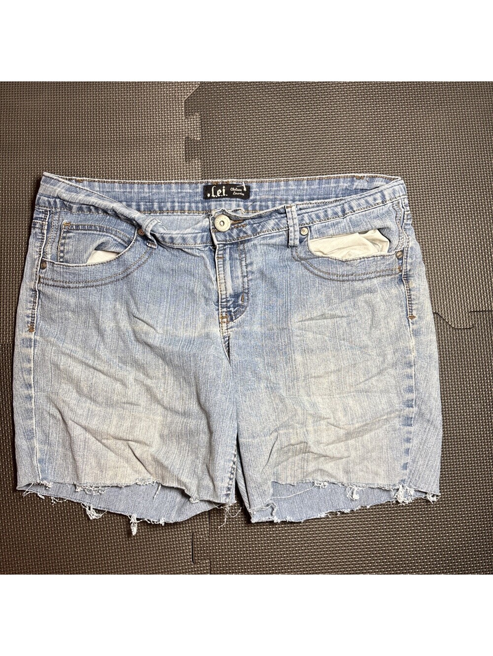 Vintage LEI Junior Womens Denim Blue Jean Shorts Y2K 90s 100% Cotton